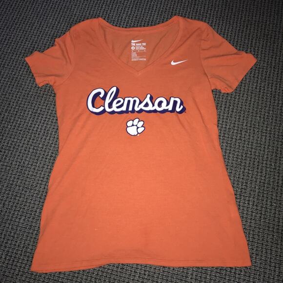 Nike Other - Clemson Tigers Nike Medium Orange Athletic Cut V-Neck T-Shirt